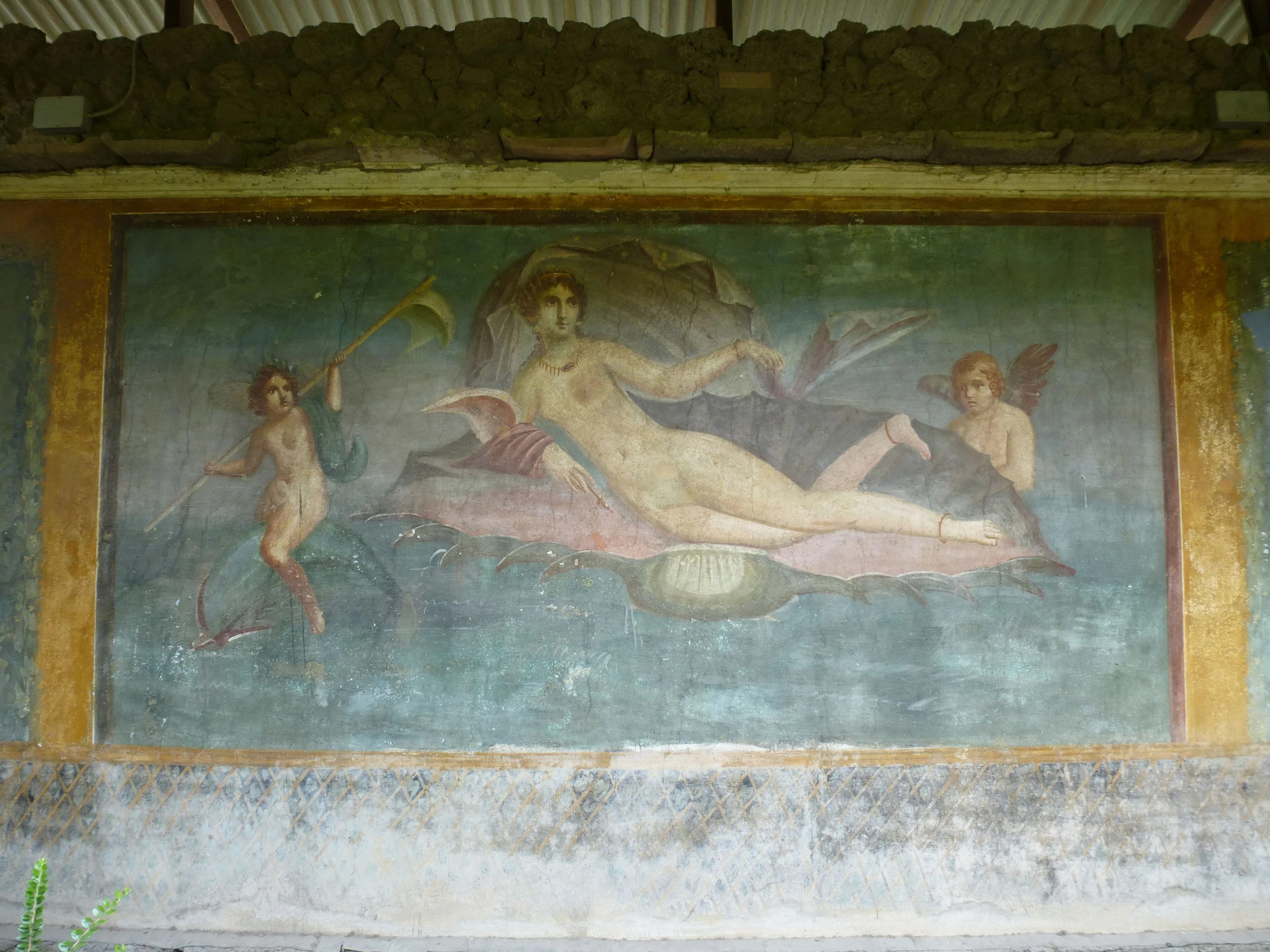 L'affresco della Venere in Conchiglia nella Casa della Venere in Conchiglia a Pompei.