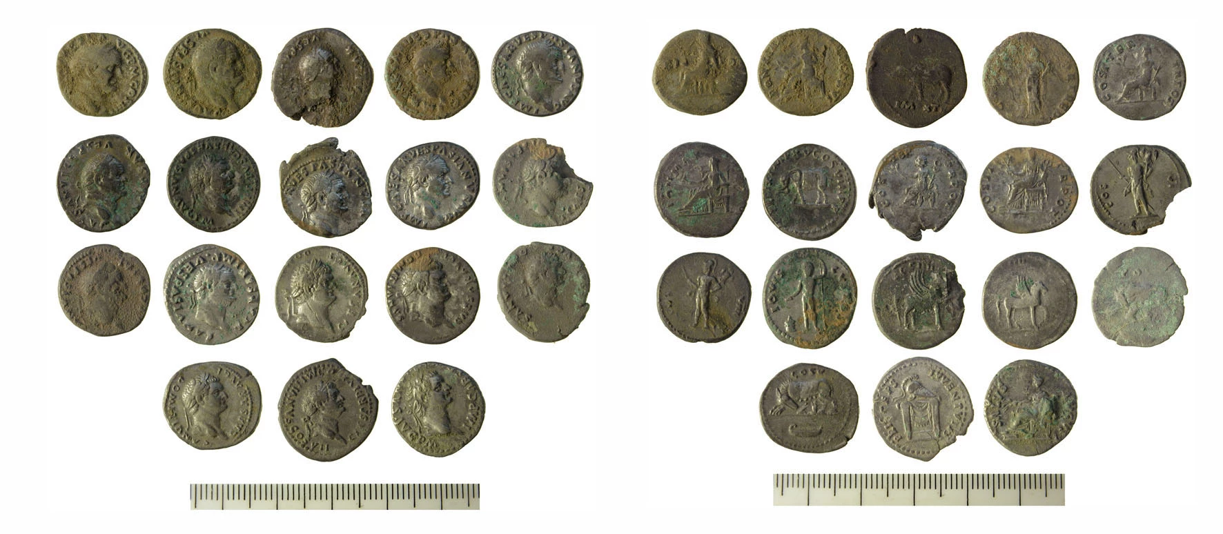 Esempio di gruppo di denari romani in argento (non le monete sequestrate a Modigliana).