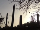 Le stele del campo stelario di Axum, in Etiopia, al tramonto.
